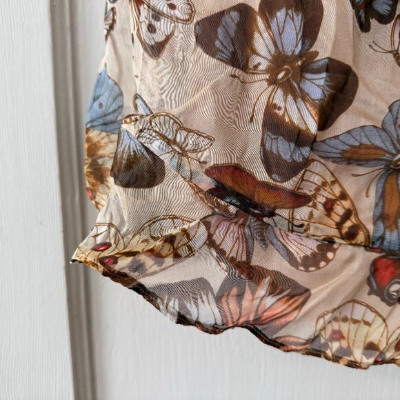 Anthoropologie | Butterfly-Print Tied Silk Top - Picture 6 of 11